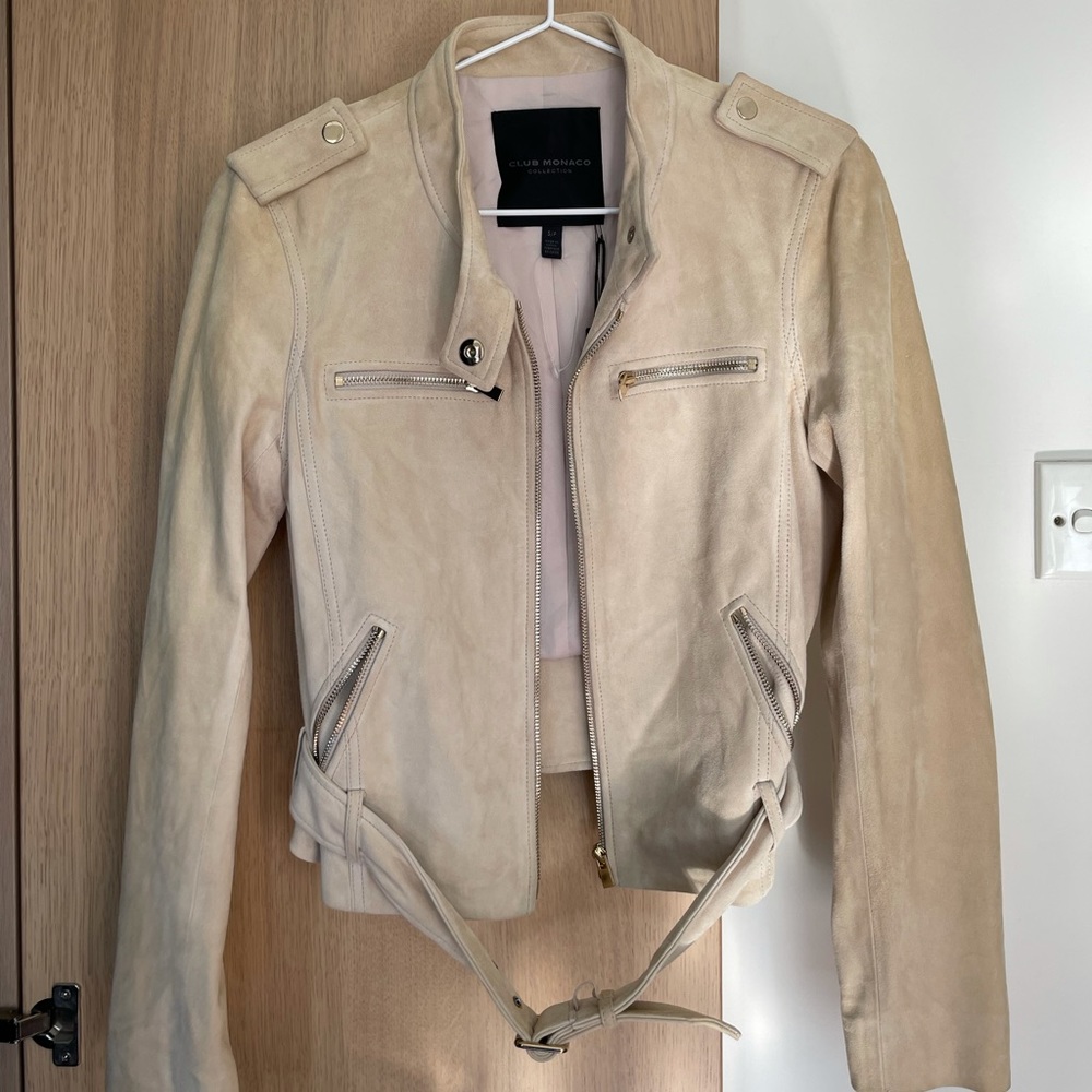Club Monaco beige genuine suede jacket (Cecilia jacket)